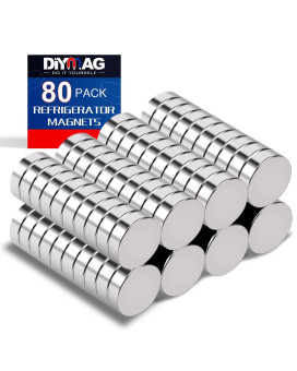 Diymag Magnets 80 Pack Small Round Neodymium Magnets For Fridge Tiny Refrigerator Magnets Mini Rare Earth Magnets For Whiteboa