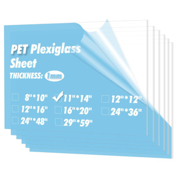 Art3D 5Pack Of 11 14 Petplexiglass Sheets Transparent Clear Flexible Plastic Sheet Panels For Craft Picture Frames Sign