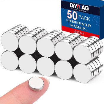 Diymag Magnets 50Pcs Small Round Fridge Magnets For Whiteboard Multiuse Tiny Neodymium Strong Office Magnets For Crafts Refr