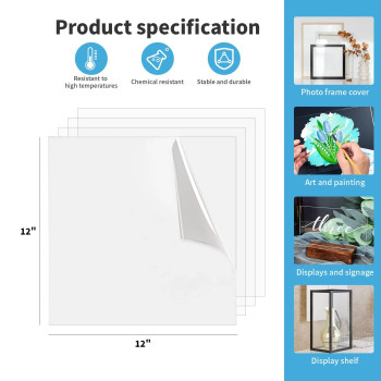 Art3D 5Pack Of 12 12 Petplexiglass Sheets Transparent Clear Flexible Plastic Sheet Panels For Craft Picture Frames Sign