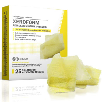 Everlit Xeroform Petrolatum Dressing Sterile Nonadherent Occlusive Fine Mesh Gauze Pad Nontoxic Gentle Patch For Burns