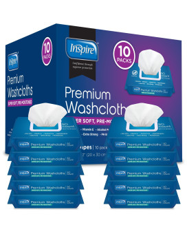 Inspire Adult Wet Wipes Adult Wash Cloths Adult Wipes For Incontinence Cleansing For Elderly 8X12 500Ct 10 Packs Of 5