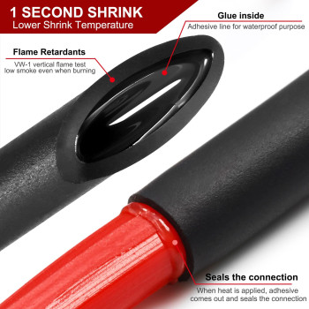 Chanzon 31 Ratio 5 125Mm Heat Shrink Tubing Marine Grade Waterproof Adhesive Lined 4Ft Roll 122M Total Length Black