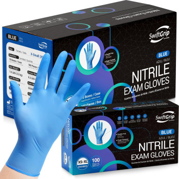 Swiftgrip Disposable Nitrile Exam Gloves 3 Mil Blue Nitrile Gloves Disposable Latex Free Medical Gloves Cleaning Gloves Fo