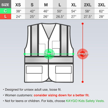 Kaygo High Visibility Safety Vests Kg0100 Reflective Vest With Pockets And Zipper Ansi Type R Class 2 Not Fr Pink S