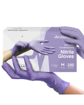 Lilac Nitrile Disposable Gloves 200 Count 3 Mil Nitrile Gloves Medium Powder And Latex Free Rubber Gloves Surgical Medic