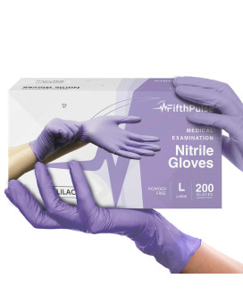 Lilac Nitrile Disposable Gloves 200 Count 3 Mil Nitrile Gloves Large Powder And Latex Free Rubber Gloves Surgical Medica