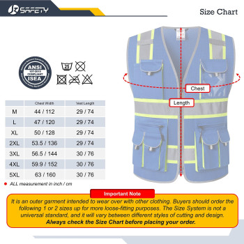 Jksafety 10 Pockets Hivis Neon Color Frontal Zipper Mesh Safety Vest For Men Women Safety Utility For Works Comply To Ansiisea