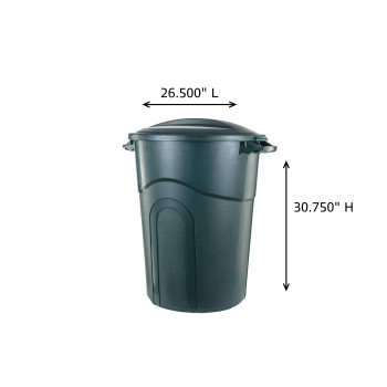 United Solution Ecosolution 32 Gallon Garbage Can Eco Green Easy To Carry Garbage Can With Sturdy Construction Passthrough H