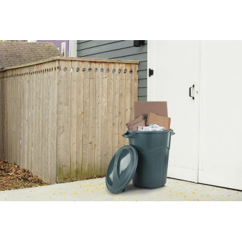 United Solution Ecosolution 32 Gallon Garbage Can Eco Green Easy To Carry Garbage Can With Sturdy Construction Passthrough H