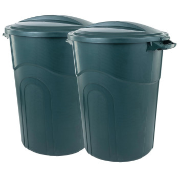 United Solution Ecosolution 20 Gallon Round Waste Container Eco Green Easy To Carry Garbage Can With Sturdy Construction Pass