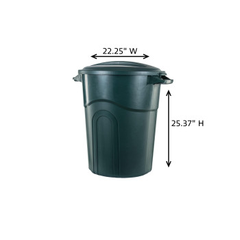 United Solution Ecosolution 20 Gallon Round Waste Container Eco Green Easy To Carry Garbage Can With Sturdy Construction Pass