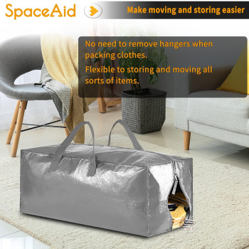 Spaceaid Heavy Duty Moving Bags Extra Large Storage Totes Wbackpack Straps Strong Handles Zippers Alternative To Moving Box