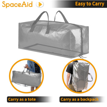 Spaceaid Heavy Duty Moving Bags Extra Large Storage Totes Wbackpack Straps Strong Handles Zippers Alternative To Moving Box