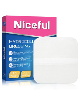 Niceful 15 Packs Hydrocolloid Bandages 4X4 In Hsa Fsa Eligible Hydrocolloid Dressing Healing Bandages For Wounds Waterproof H