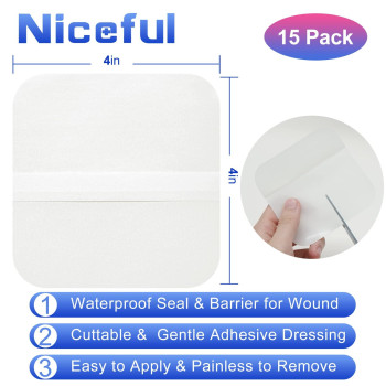 Niceful 15 Packs Hydrocolloid Bandages 4X4 In Hsa Fsa Eligible Hydrocolloid Dressing Healing Bandages For Wounds Waterproof H