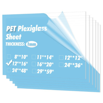 Art3D 10Pack Of 12 16 Petplexiglass Sheets Transparent Clear Flexible Plastic Sheet Panels For Craft Picture Frames Sign