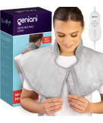 Geniani Heating Pad For Neck And Shoulders Large Heated Pad For Neck Pain Shoulder Heating Wrap With 4 Auto Shutoff 6 Heat S