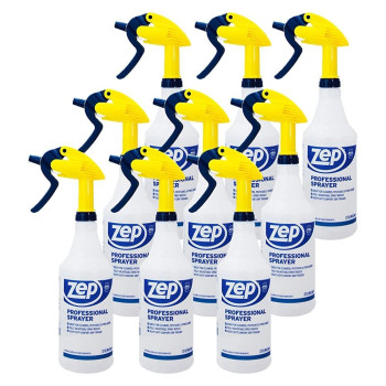 Zep Professional Sprayer Bottle 32 Oz Case Of 9 Hdpro9 Versatile Adjustable Nozzle Spray Bottles With A Fine Mist Or Pow