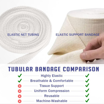 Everlit Elasticated Tubular Support Bandage Stockinette Tubing For Large Arm Knees Legs Light To Moderate Compression Band