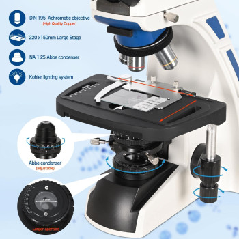 Hsl Trinocular Compound Microscope For Adults Professional 9 Inch Lcd Digital Microscope Kit Electron Microscopes Light Biologic