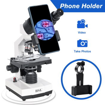 Hsl 40X2500X Compound Binocular Microscope For Adults Professional Microscopes For Student Educate Biological Microscope Lab Mi