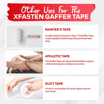 Xfasten White Gaffers Tape 2 Inch X 30 Yards 2Pack 180Ft Residuefree White Gaffer Tape 2 Inch Nonreflective Matte White Gaf