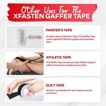 Xfasten Black Gaffers Tape 2 Inch X 30 Yards 8Pack 720Ft Residuefree Matte Black Gaffer Tape 2 Inch Nonreflective Easyto