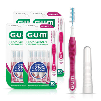 Gum Proxabrush Gobetweens Moderate Interdental Brushes Soft Bristled Dental Picks For Plaque Removal Health Safe For Br