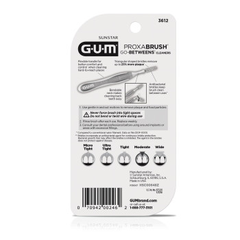 Gum Proxabrush Gobetweens Moderate Interdental Brushes Soft Bristled Dental Picks For Plaque Removal Health Safe For Br