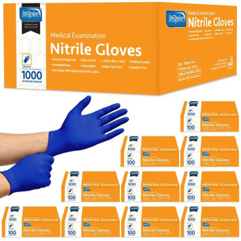 Inspire Nitrile Exam Gloves The Original Quality Stretch Nitrile Cobalt Blue 45 Gloves Disposable Latex Free Medical Emt C