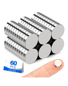 Small Magnets 60 Pack Refrigerator Magnets 10X3Mm Rare Earth Magnets Neodymium Magnets For Crafts Whiteboard Kitchen Cabinet