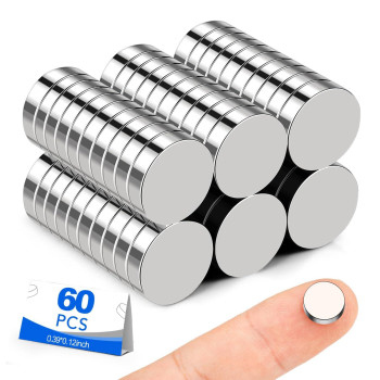 Small Magnets 60 Pack Refrigerator Magnets 10X3Mm Rare Earth Magnets Neodymium Magnets For Crafts Whiteboard Kitchen Cabinet