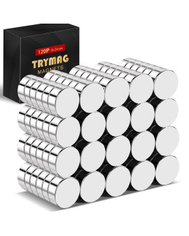 Trymag 120Pcs Refrigerator Magnets Small Round Magnets For Crafts 8X3Mm Mini Rare Earth Magnets Tiny Strong Neodymium Disc Mag