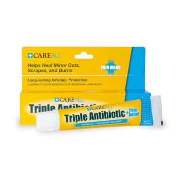 Careall Triple Antibiotic Ointment Pain Relief 10 Oz 4 Pack Dual Action First Aid For Minor Scrapes Cuts And Burns To He