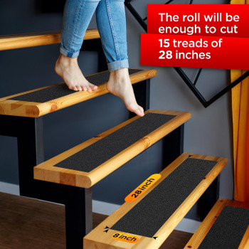 Grip Tape Heavy Duty Anti Slip Tape For Stairs Outdoorindoor Waterproof 8Inch X 35Ft Safety Non Skid Roll For Stair Steps Ram