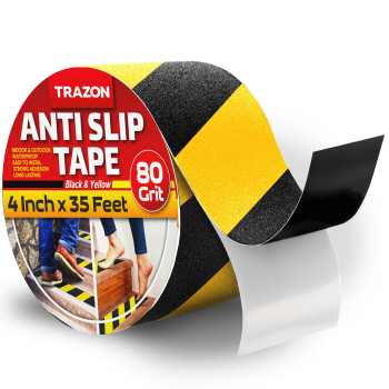 Grip Tape Heavy Duty Anti Slip Tape For Stairs Outdoorindoor Waterproof 4Inch X 35Ft Safety Non Skid Roll For Stair Steps Ram