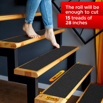 Grip Tape Heavy Duty Anti Slip Tape For Stairs Outdoorindoor Waterproof 12Inch X 35Ft Safety Non Skid Roll For Stair Steps Ra