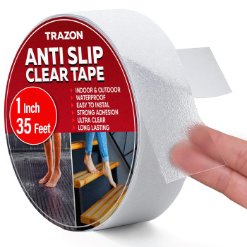 Grip Tape Heavy Duty Anti Slip Tape Clear Outdoorindoor 1In35Ft Non Slip Rollstickers Easy To Cut Waterproof For Bathtub