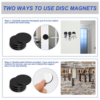 Mikede Rare Earth Magnets Super Strong Black Round Magnets With Adhesive Backing Heavy Duty Disc Magnets Neodymium Magnets For