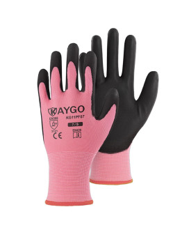 Kaygo Safety Work Gloves Pu Coated60 Pairs Kg11P Seamless Knit Glove With Polyurethane Coated Smooth Grip On Palm Fingers F