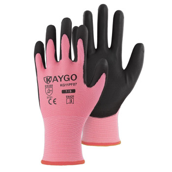 Kaygo Safety Work Gloves Pu Coated60 Pairs Kg11P Seamless Knit Glove With Polyurethane Coated Smooth Grip On Palm Fingers F