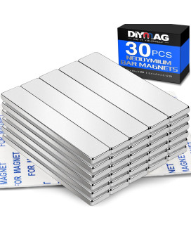 Diymag Strong Bar Magnets Rare Earth Neodymium Magnets With Adhesive Backing Powerful Pull Force Perfect For Fridge Garage