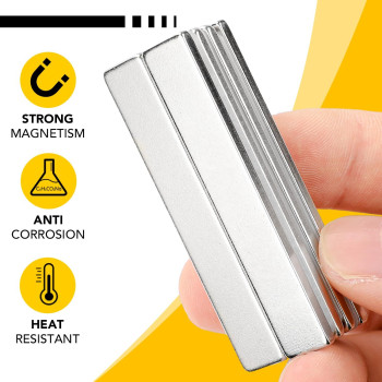 Diymag Strong Bar Magnets Rare Earth Neodymium Magnets With Adhesive Backing Powerful Pull Force Perfect For Fridge Garage