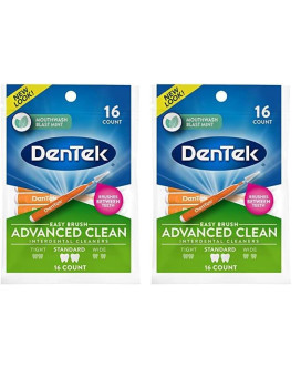 Dentek Easy Brush Interdental Cleaners Mint 16 Count Pack Of 2