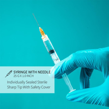 3Ml Syringes With Needle 25G 10 Inch Needle Lab Supplies Sterile Individually Packaged