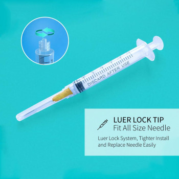 3Ml Syringes With Needle 25G 10 Inch Needle Lab Supplies Sterile Individually Packaged