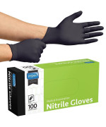 Inspire Black Nitrile Disposable Gloves 45 Nitrile Disposable Safety Medical Cooking Cleaning Disposable Black Gloveslarge