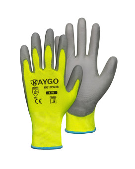 Safety Work Gloves For Men And Women Pu Coated 60 Pairs Seamless Knit Glove With Thin Polyurethane Coated Smooth Grip On Palmf