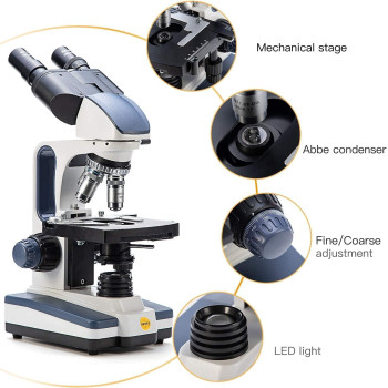 Swift Digital Binocular Compound Microscope 40X2500X With 5Mp Usb Camera Twolayer Mechanical Stage And Software Windows And